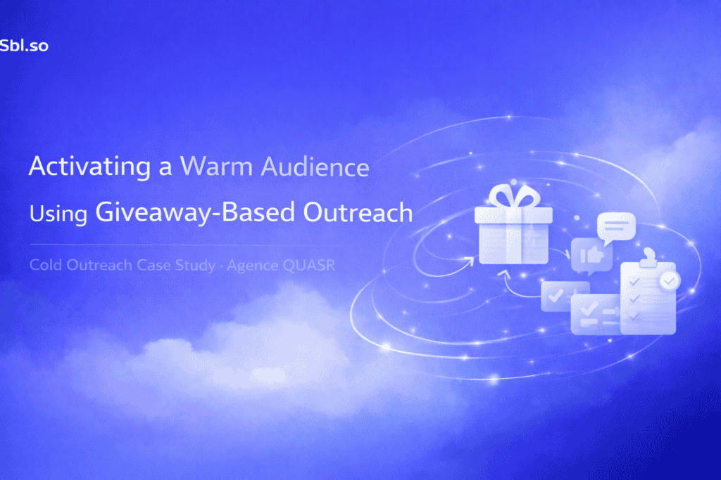 Activating a Warm Audience Using Giveaway-Based Outreach Cold Outreach Case Study • Agence QUASR