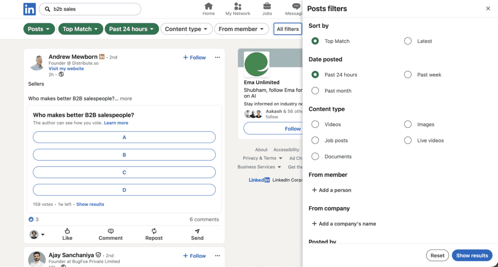 Free leads on linkedin from search