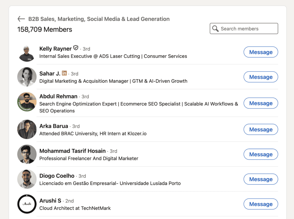 messaging leads on linkedin for free