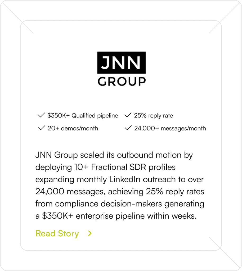 JNN Group sales automation with outbound pipeline and LinkedIn outreach.