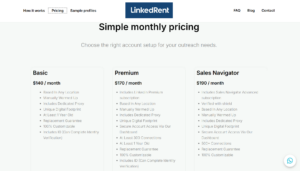 LinkedRent SDR pricing