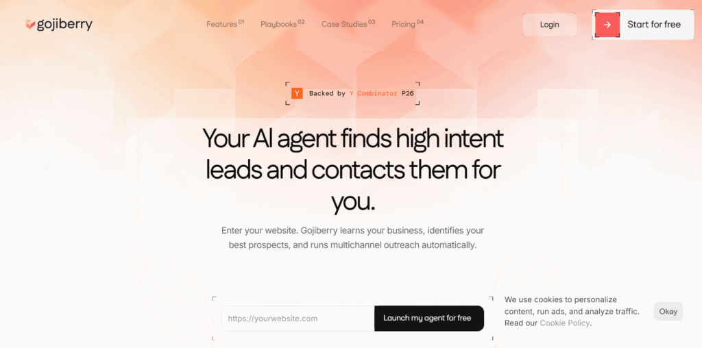 gojiberry welcome page