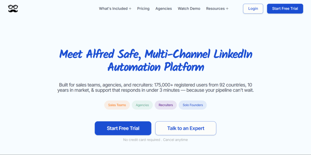 Meet Alfred Login page